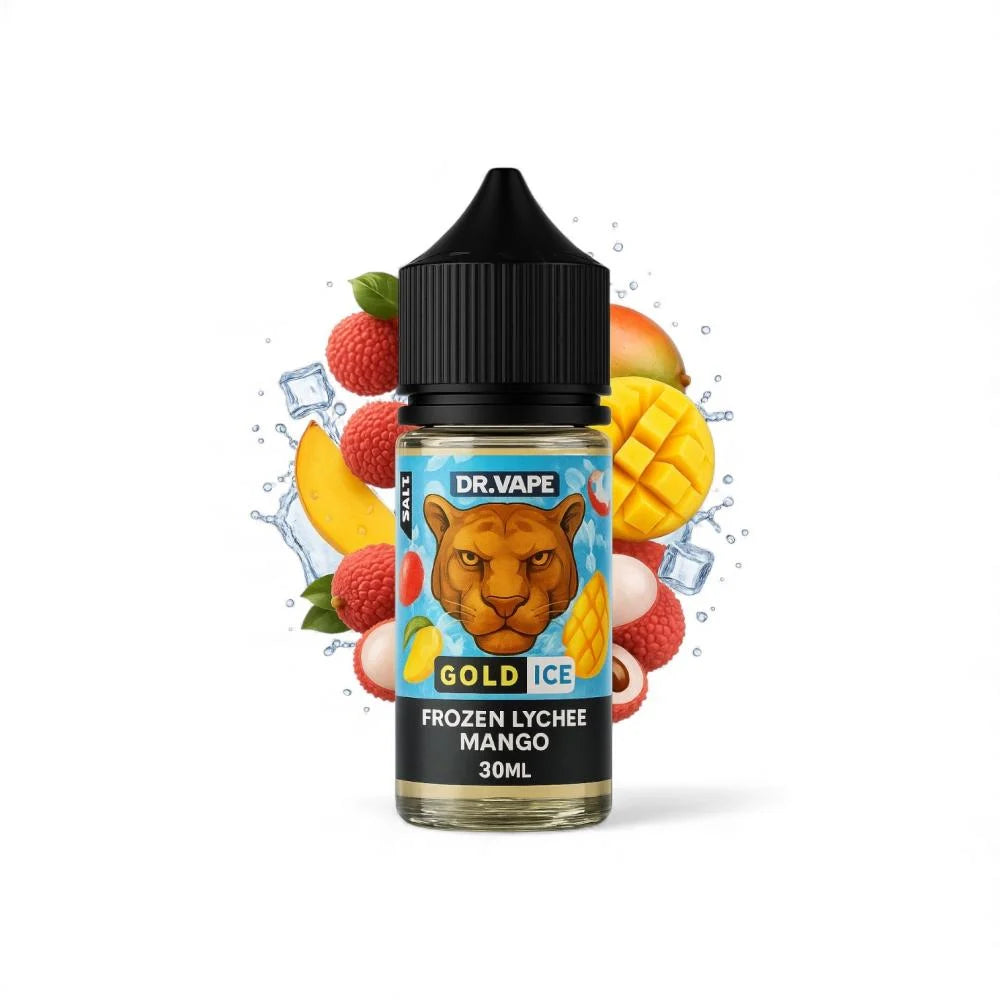 Dr Vapes Gold Ice Frozen Lychee & Mango Nic Salt 30ML 30mg 50mg Made in UK for refillable pod systems