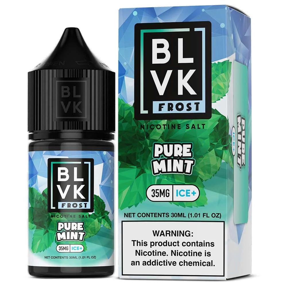 BLVK Pure Mint Nic Salt 30ML 35MG 50MG mint vape juice bottle