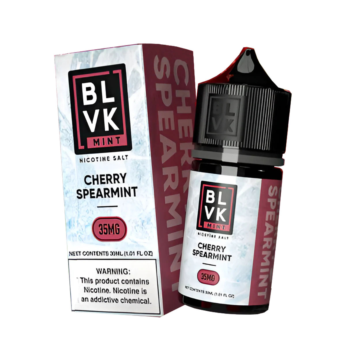 BLVK Cherry Spearmint Nic Salt 30ML 35MG 50MG cherry mint vape juice bottle