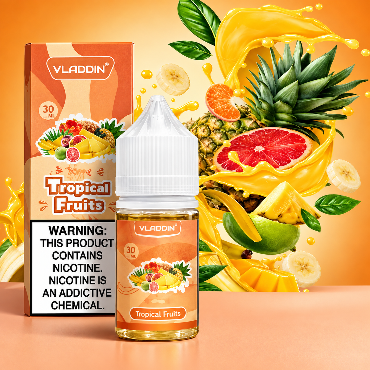 Vladdin Passion Fruit Peach Nic Salt 30ml (30mg/50mg) India