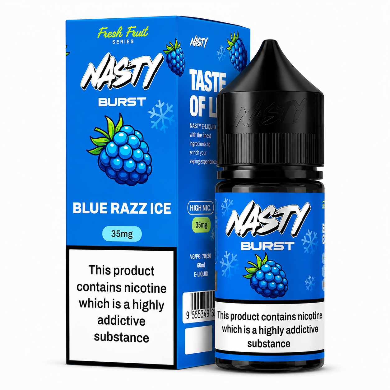 Nasty Burst Blue Razz Ice Nic Salt 30ML 35mg 50mg blue raspberry ice e-liquid