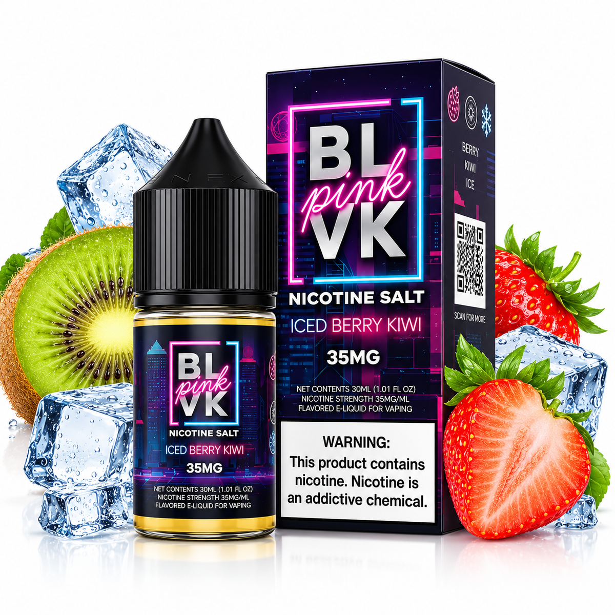 ICED BERRY KIWI SALT - BLVK PINK SERIES - BLVK UNICORN - 30ML INDIA