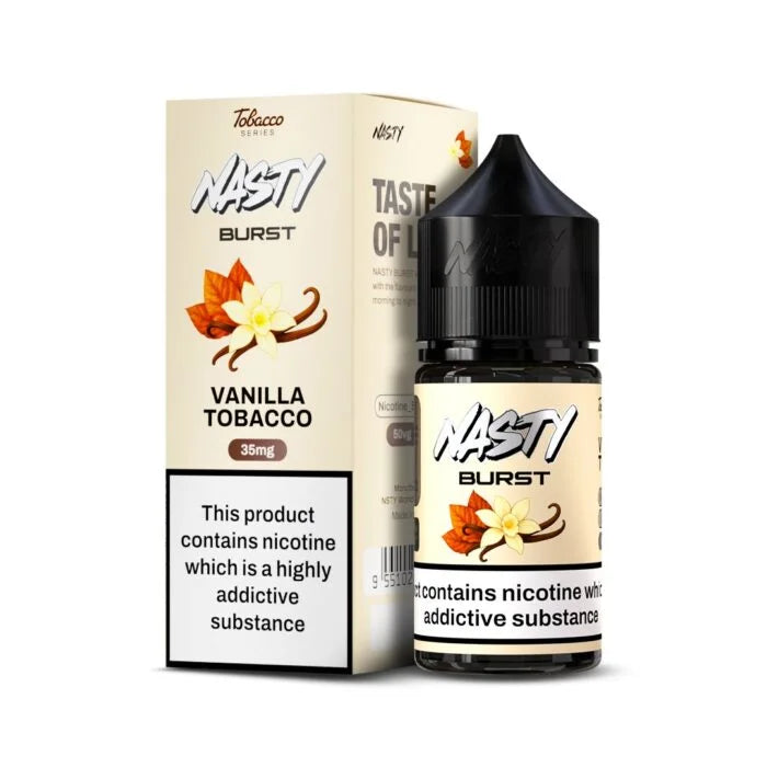 Nasty Burst Vanilla Tobacco Nic Salt 30ML 35mg 50mg for refillable pod systems