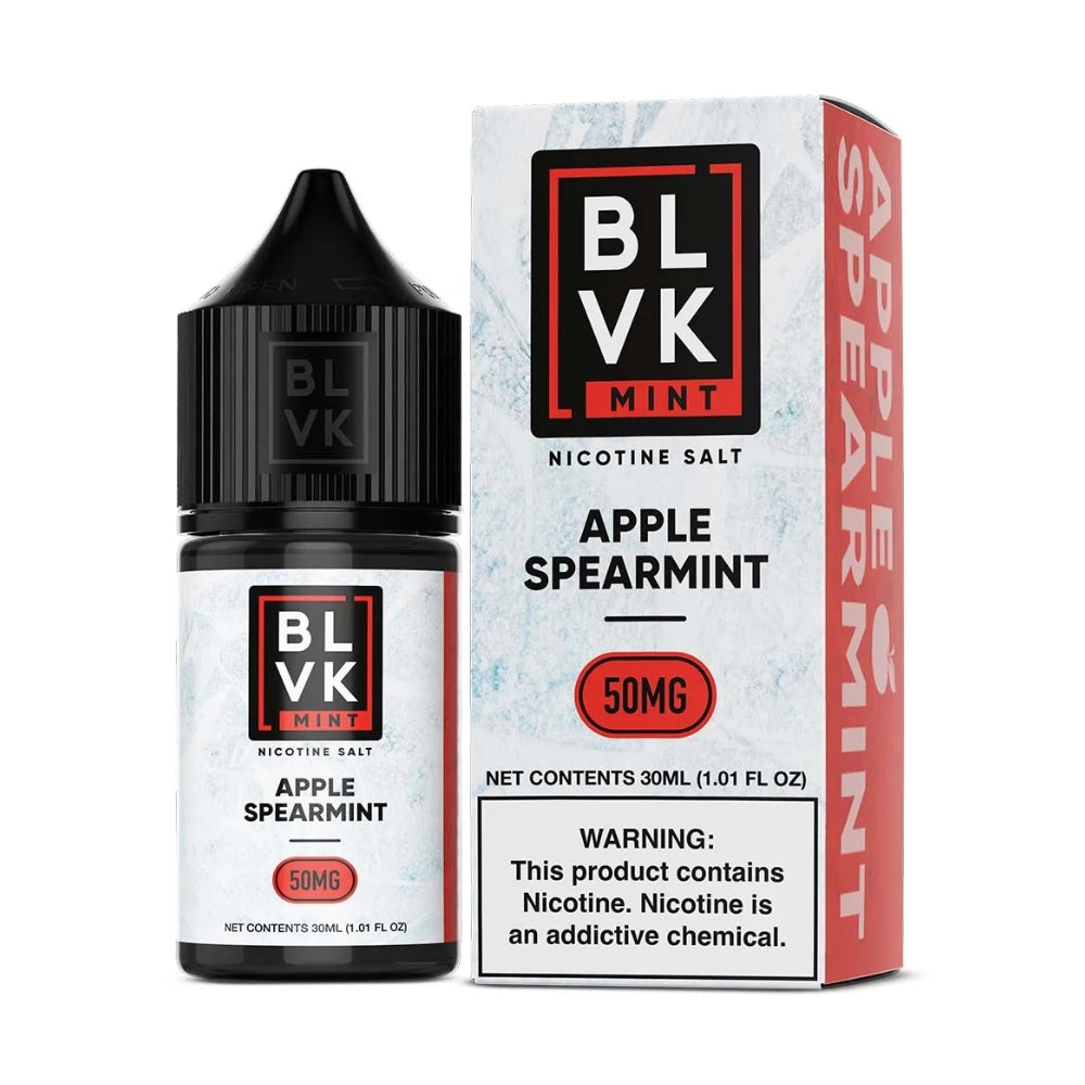 BLVK Apple Spearmint Nic Salt 30ML 35MG 50MG apple mint vape juice bottle
