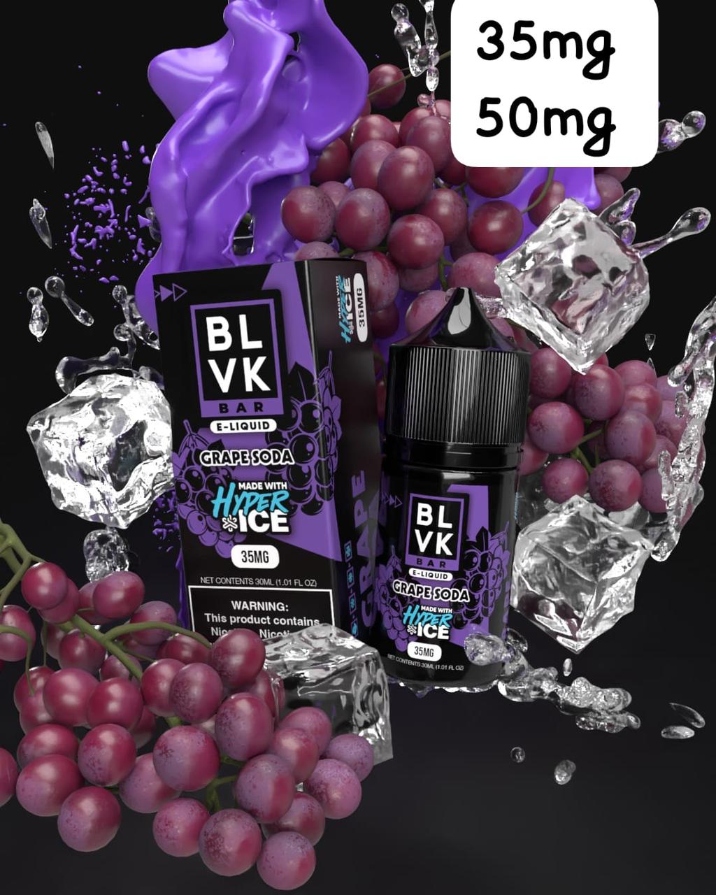 Grape Soda Ice BLVK Tobacco 30ml Vape Juice 35MG 50MG Nicotine Salt