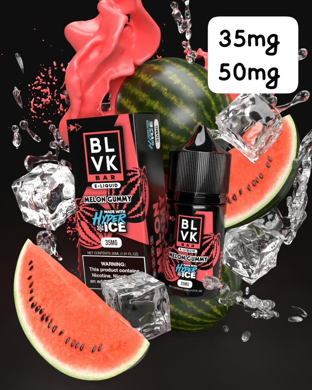 Melon Gummy Ice BLVK Tobacco 30ml Vape Juice 35MG 50MG Nicotine Salt