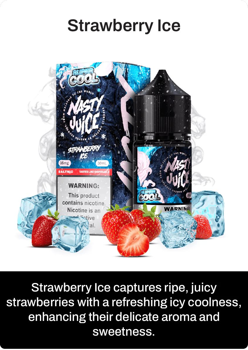 Nasty Super Cool Strawberry Ice Nic Salt 30ml (35mg/50mg) India - vape billiorsonn