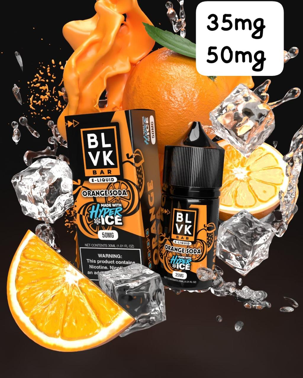 Orange Soda Ice BLVK Tobacco 30ml Vape Juice 50MG Nicotine Salt