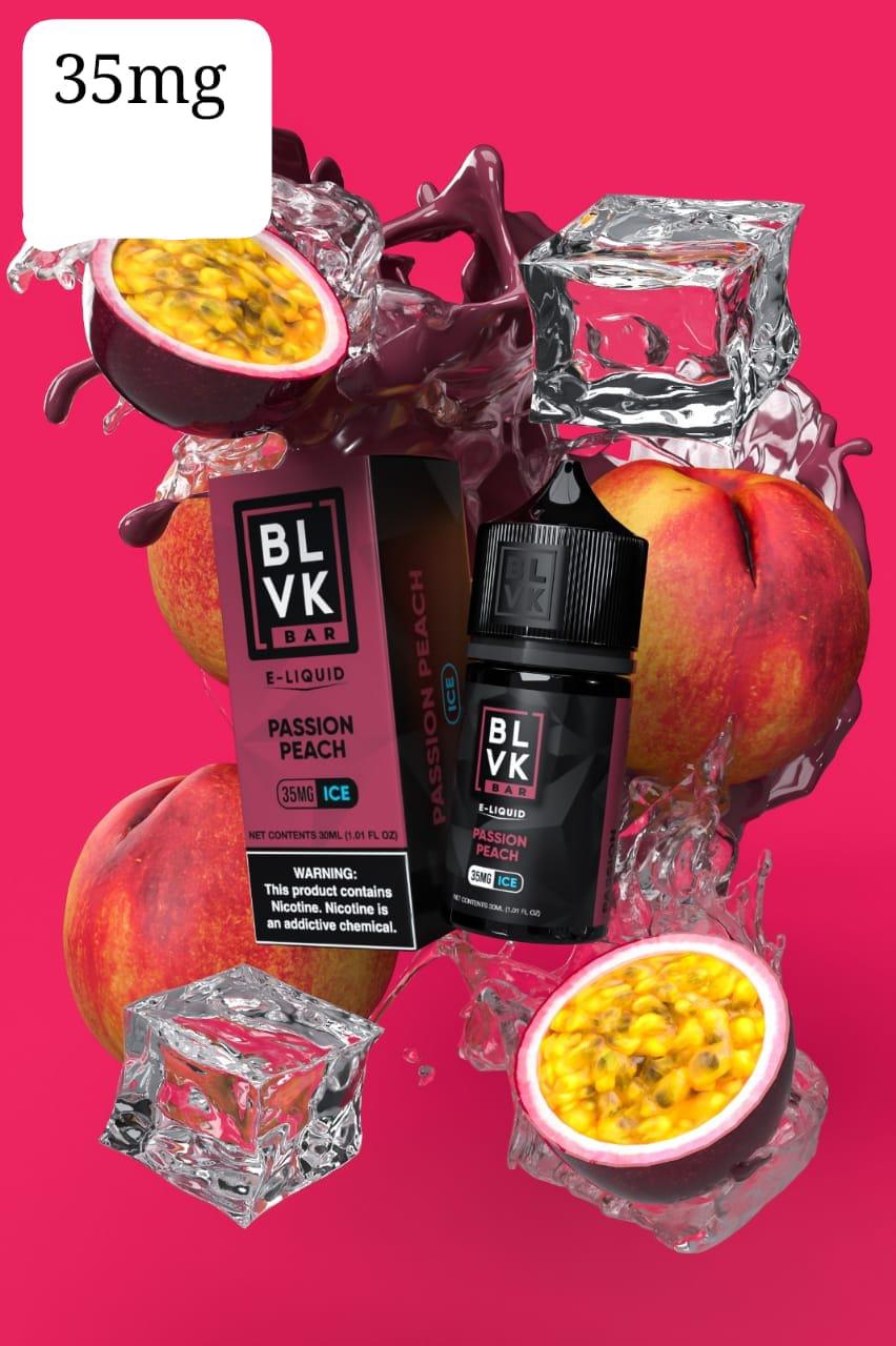 Passion Peach Ice BLVK Tobacco 30ml Nicotine Salt Vape Juice 35mg 50mg
