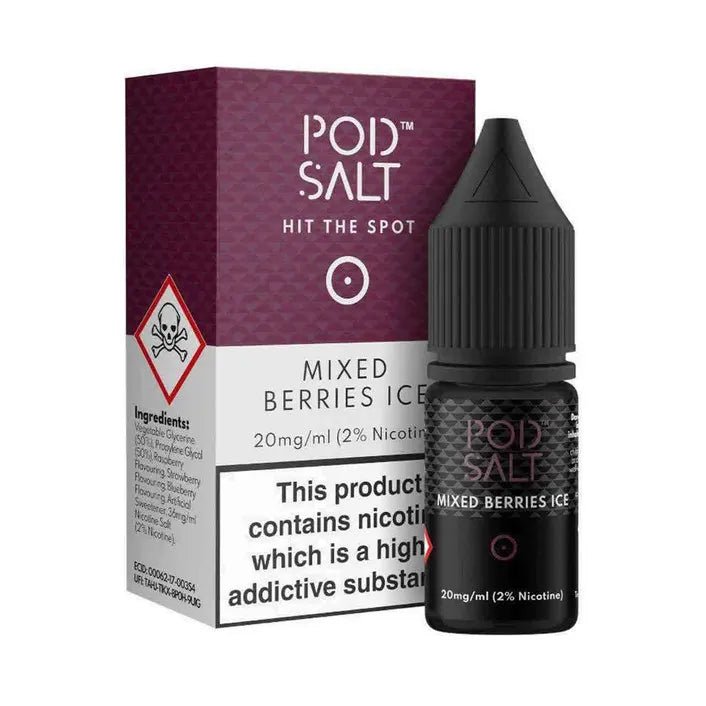 Pod Salt Mixed Berries 30ml bottle and packaging India