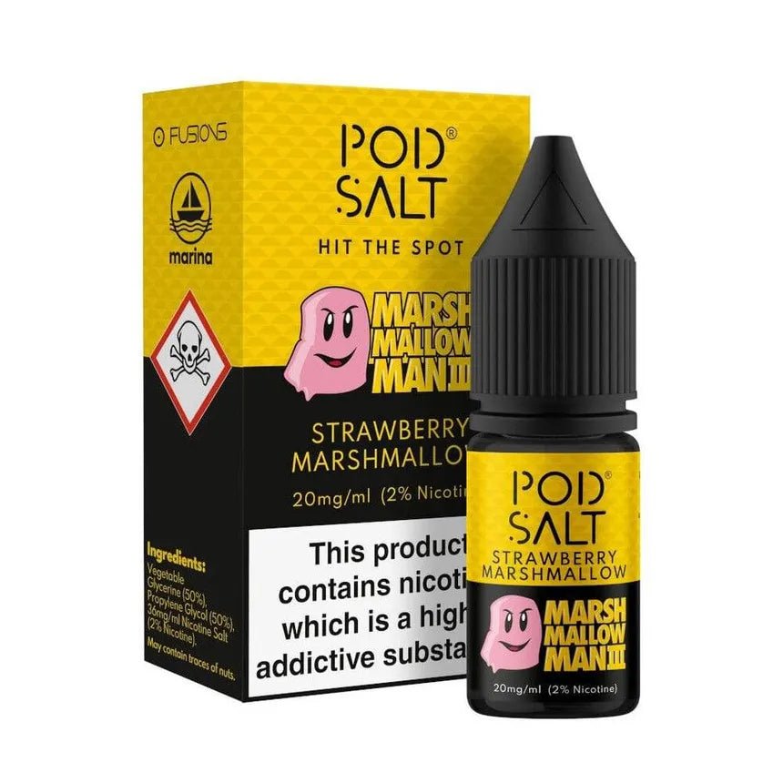 Pod Salt Strawberry Marshmallow 30ml packaging and bottle India
