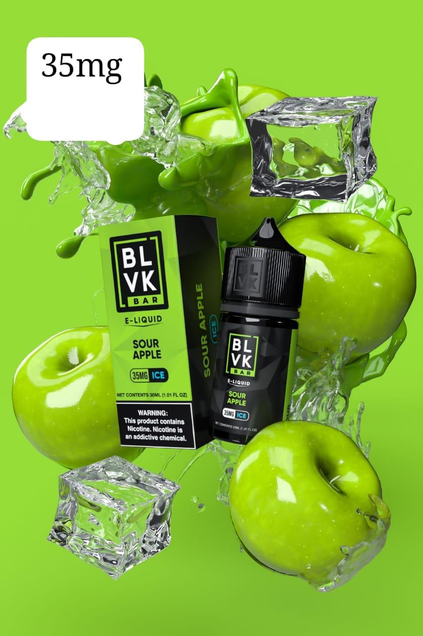 Sour Apple Ice BLVK Tobacco 30ml Vape Juice 35mg 50mg Nicotine Salt