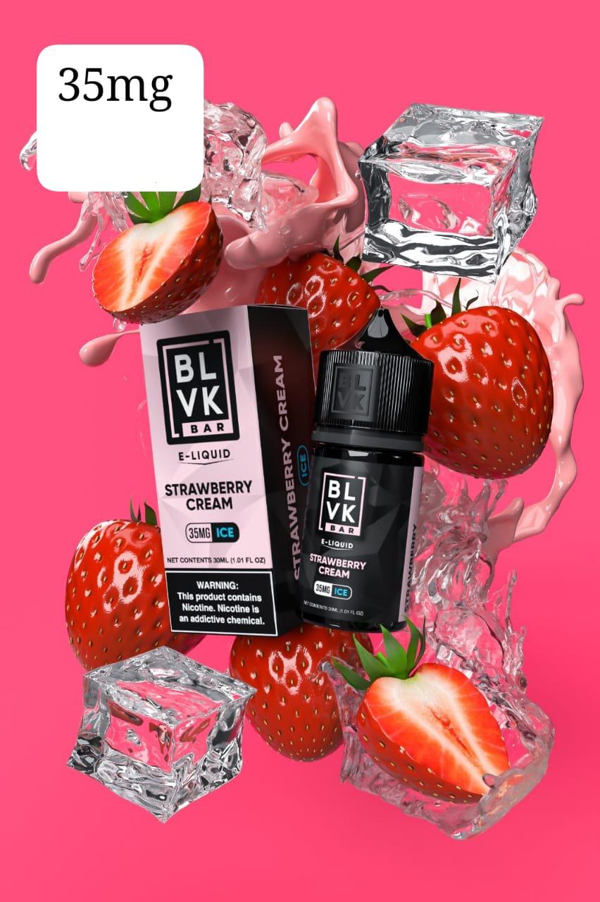 Strawberry Cream Ice BLVK Tobacco 30ml Vape Juice 35mg 50mg Bottle