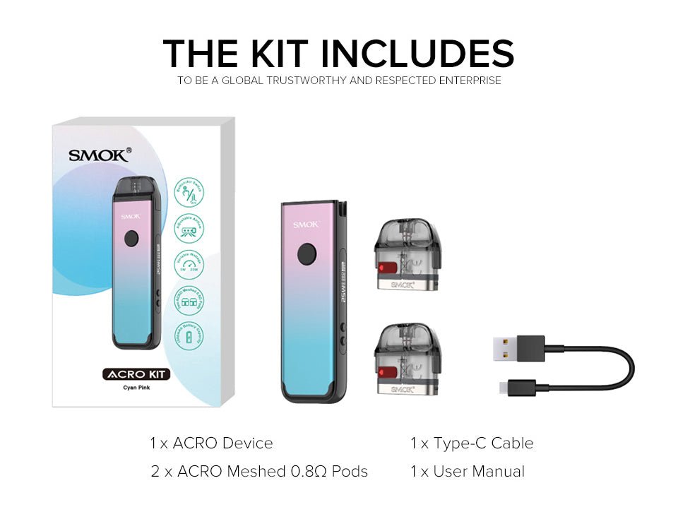 Acro Pod Kit by Smok- 1000mah vape billiorsonn Acro Pod Kit by Smok- 1000mah vape billiorsonn