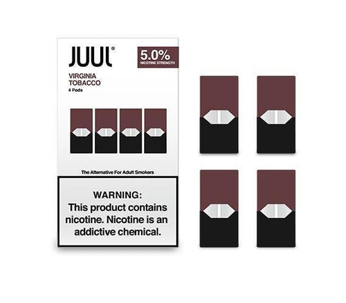 juul pods india JUUL Pod Virginia Tobacco 4 Pod Pack 5% India – vape billiorsonn