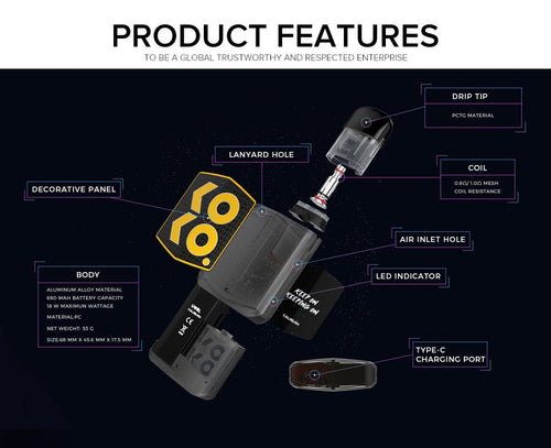 Uwell Caliburn KOKO PRIME (VISION) Pod Kit 690mAh INDIA vape billiorsonn Uwell Caliburn KOKO PRIME (VISION) Pod Kit 690mAh INDIA vape billiorsonn