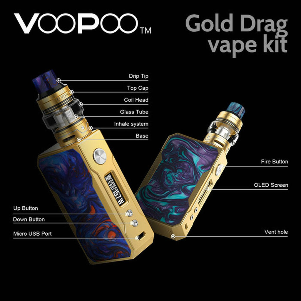 VOOPOO Black Drag 157W & Uforce T1 Kit [INDIA] - vape billiorsonn